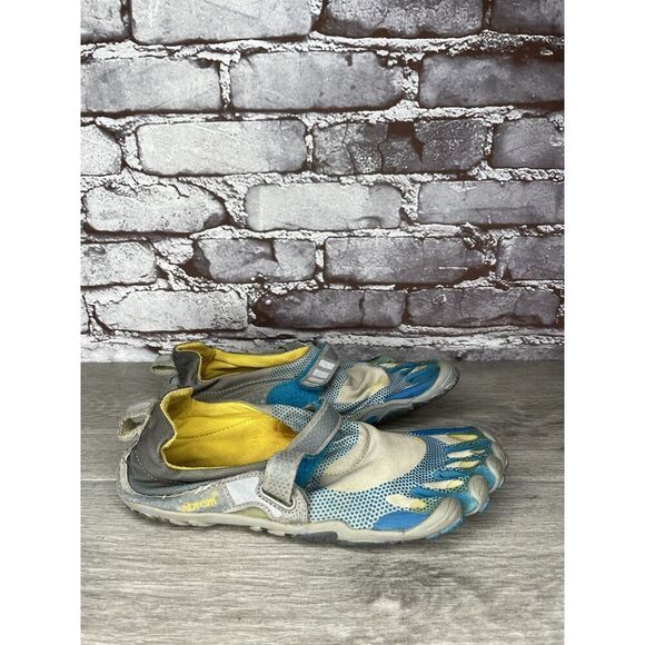VIBRAM FiveFingers Gray Blue Textile Barefoot Running Shoes Women’s 38EU/7.5M US - Picture 2 of 16